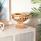 Gold Polystone Traditional Decorative Bowl, 9" x 11" x 11"
